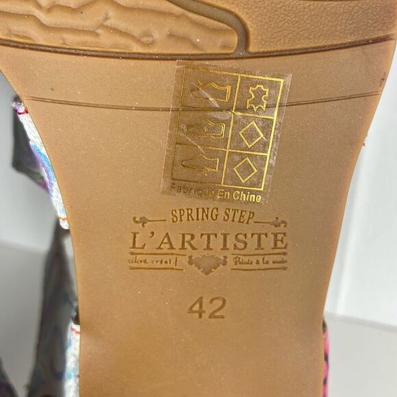 L’Artiste by Spring Step Bakiki Floral Embossed Leather Strappy Sandals 42 - Picture 11 of 12